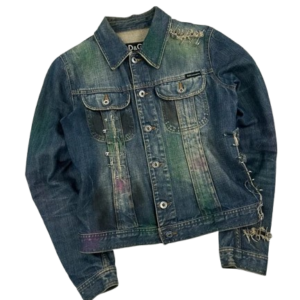 dolce gabbana denim paint look jacke