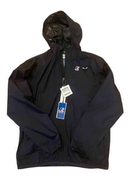 commes des garçons x k way jacke schwarz