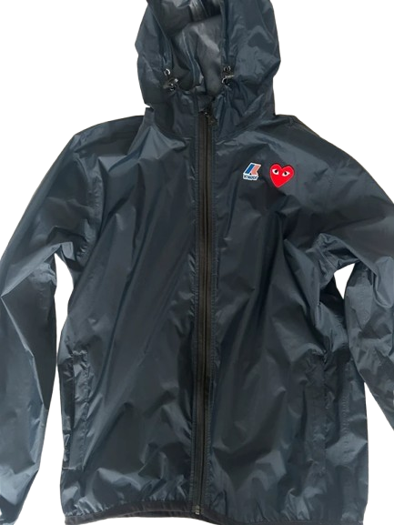 comme des garçon x k way jacke schwarz