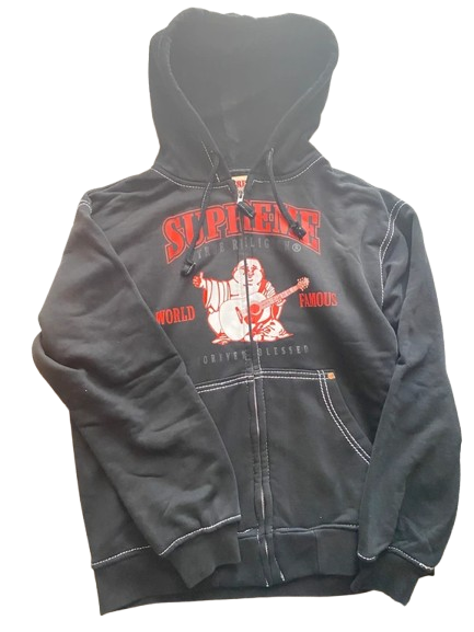 supreme x true religion zipper schwarz