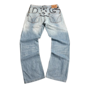 vintage dolce & gabbana big logo jeans blau