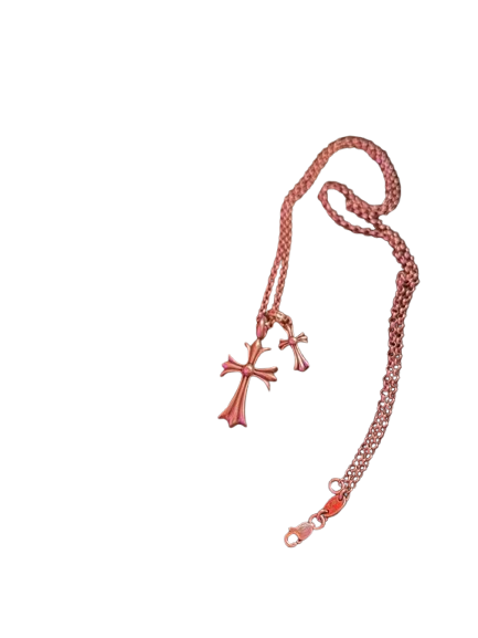 chrome hearts doppel ruby kreuz kette