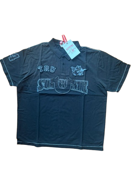 supreme x true religion polo schwarz